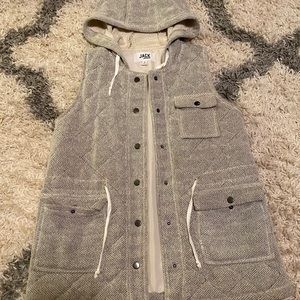Jack Gray Herringbone Hooded Vest